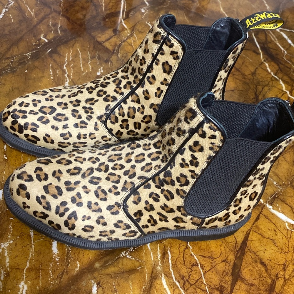 Dr. Martens Leopard Print Ankle Boots